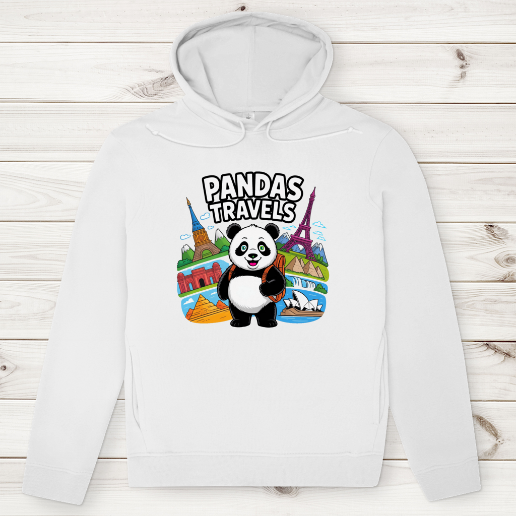 Herren Premium Bio Hoodie Panda Travels