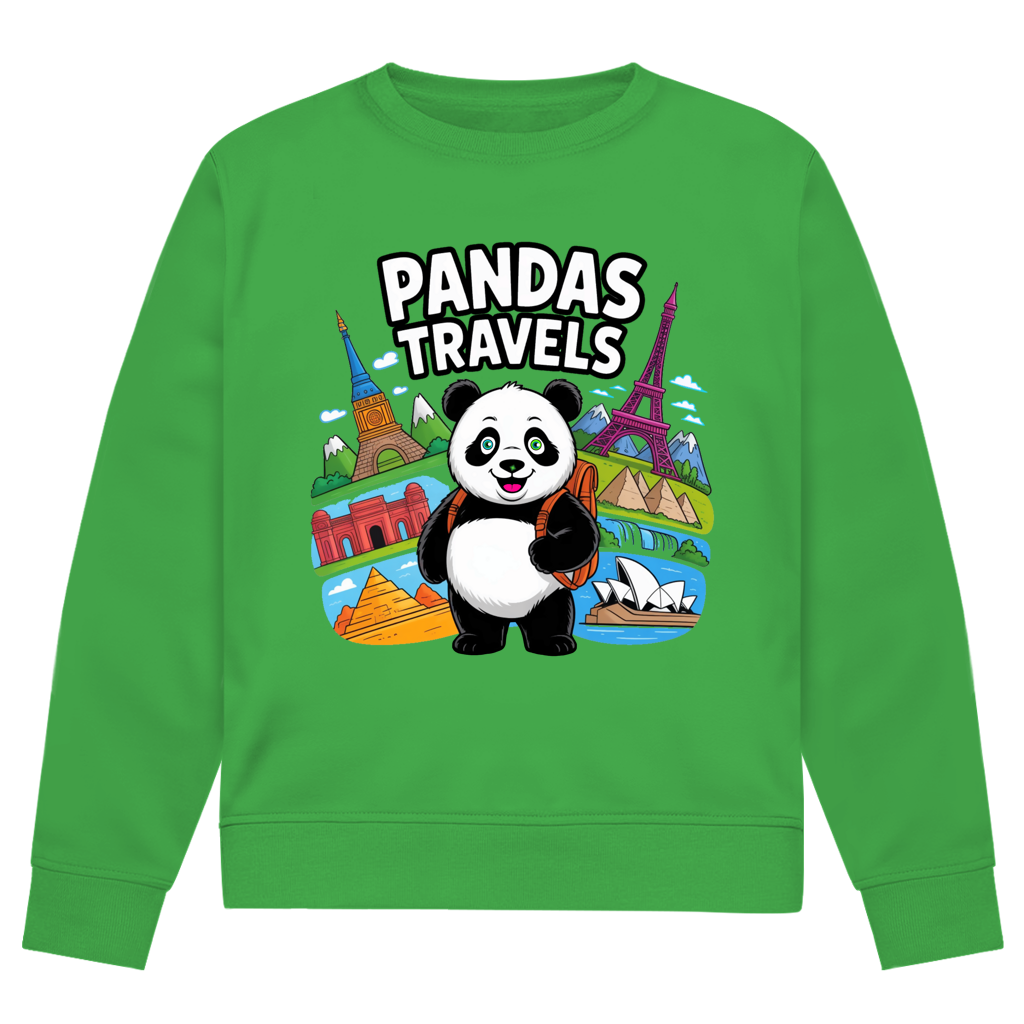 Herren Premium Bio Sweatshirt Panda Travels