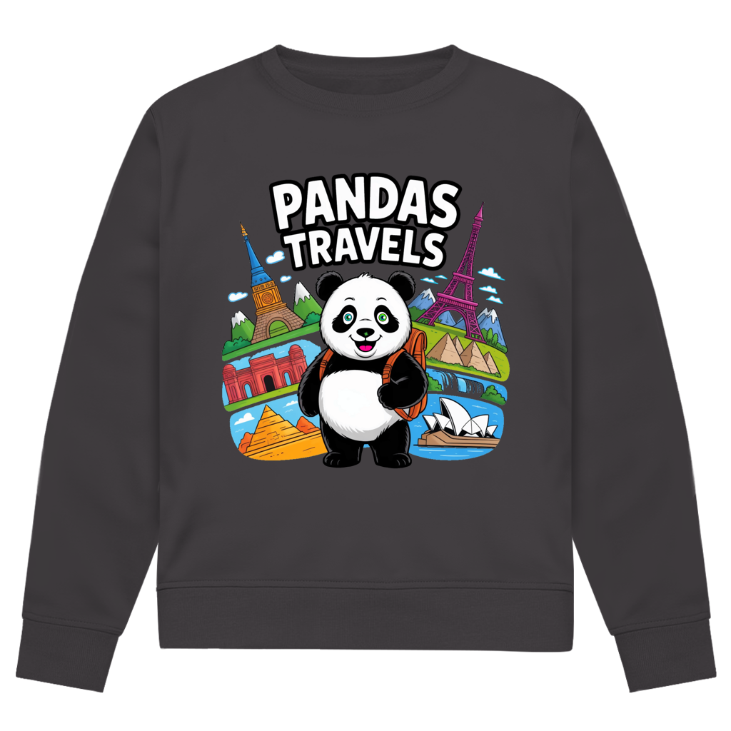Herren Premium Bio Sweatshirt Panda Travels