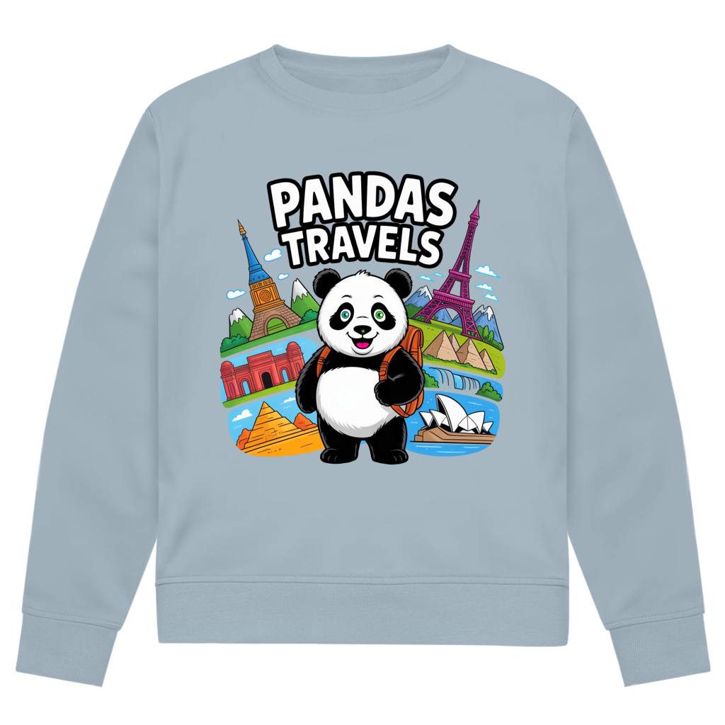 Herren Premium Bio Sweatshirt Panda Travels