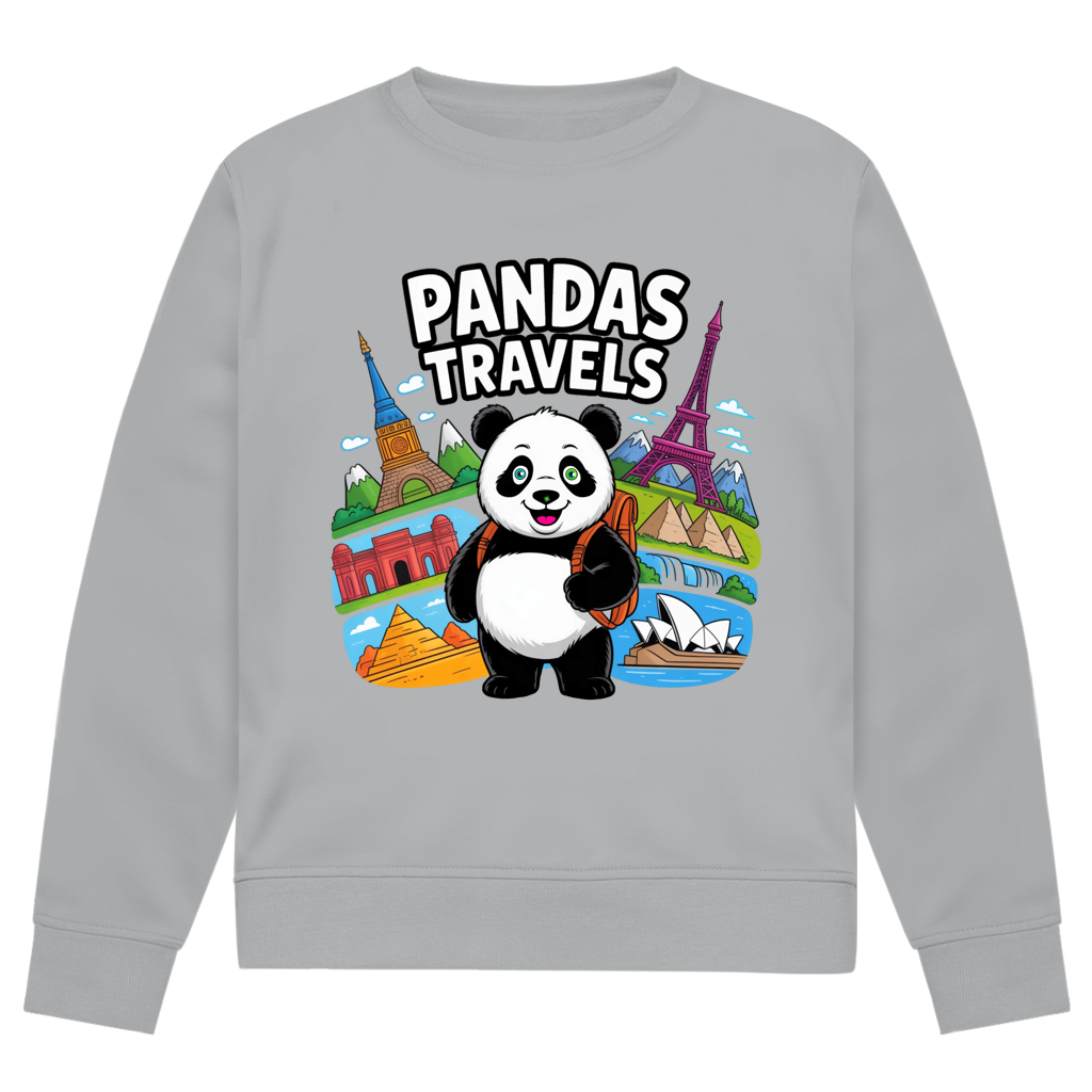 Herren Premium Bio Sweatshirt Panda Travels
