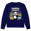 Herren Premium Bio Sweatshirt Panda Travels