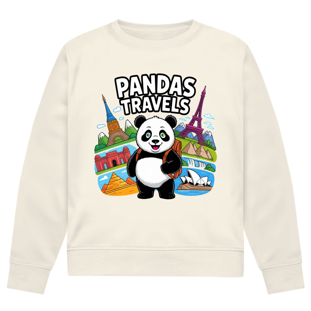 Herren Premium Bio Sweatshirt Panda Travels