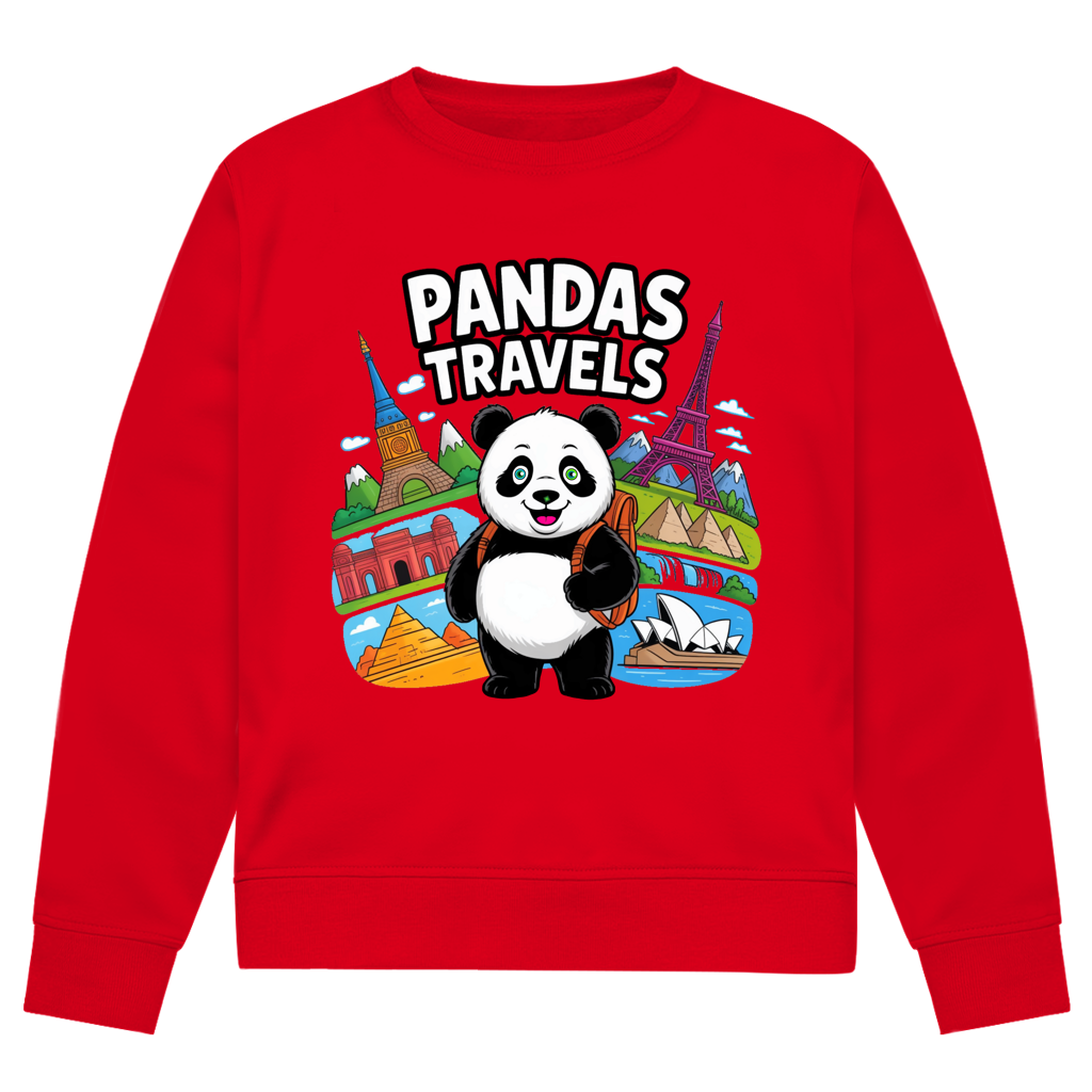 Herren Premium Bio Sweatshirt Panda Travels