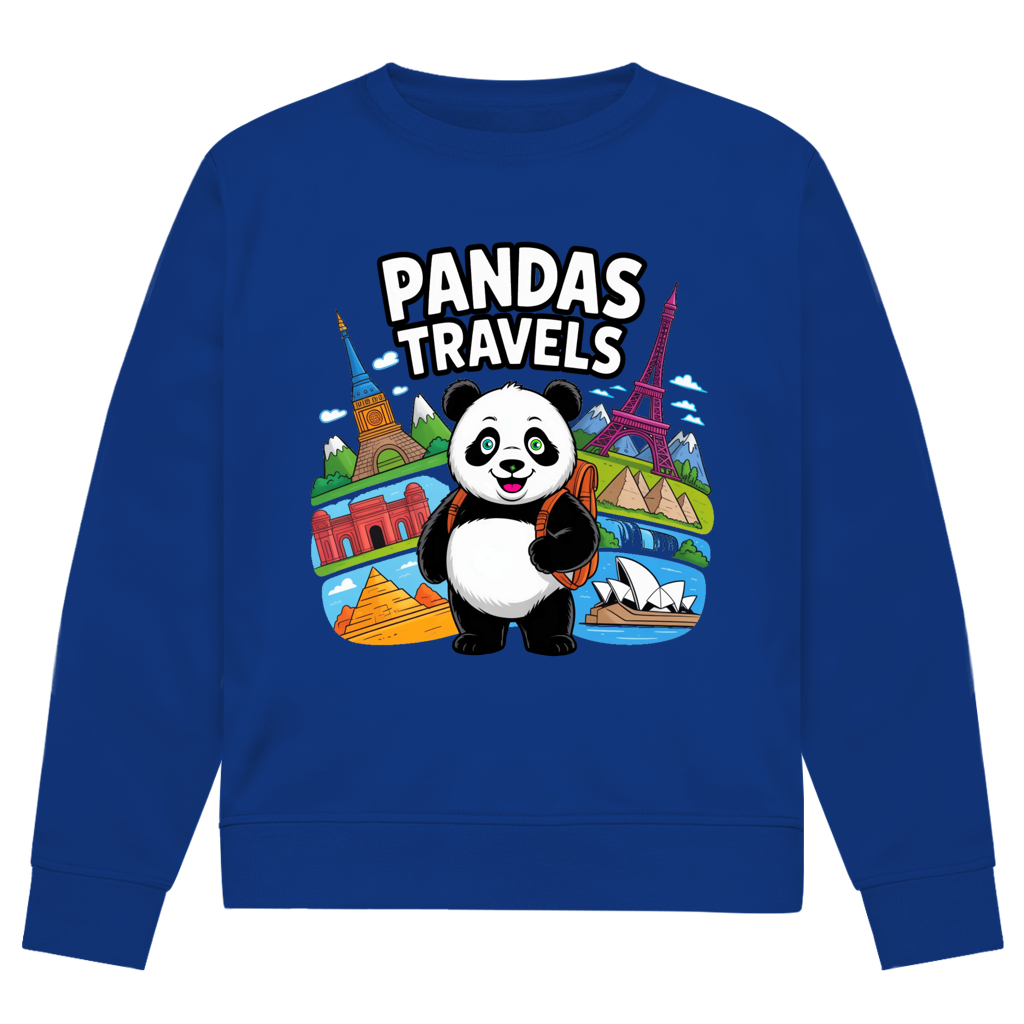 Herren Premium Bio Sweatshirt Panda Travels