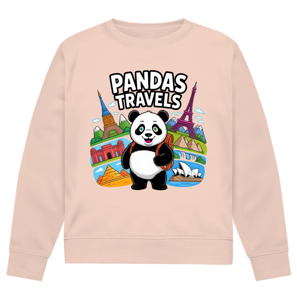 Herren Premium Bio Sweatshirt Panda Travels