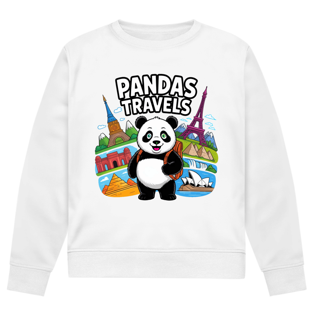 Herren Premium Bio Sweatshirt Panda Travels