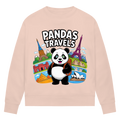 Damen Premium Bio Sweatshirt Panda Travels