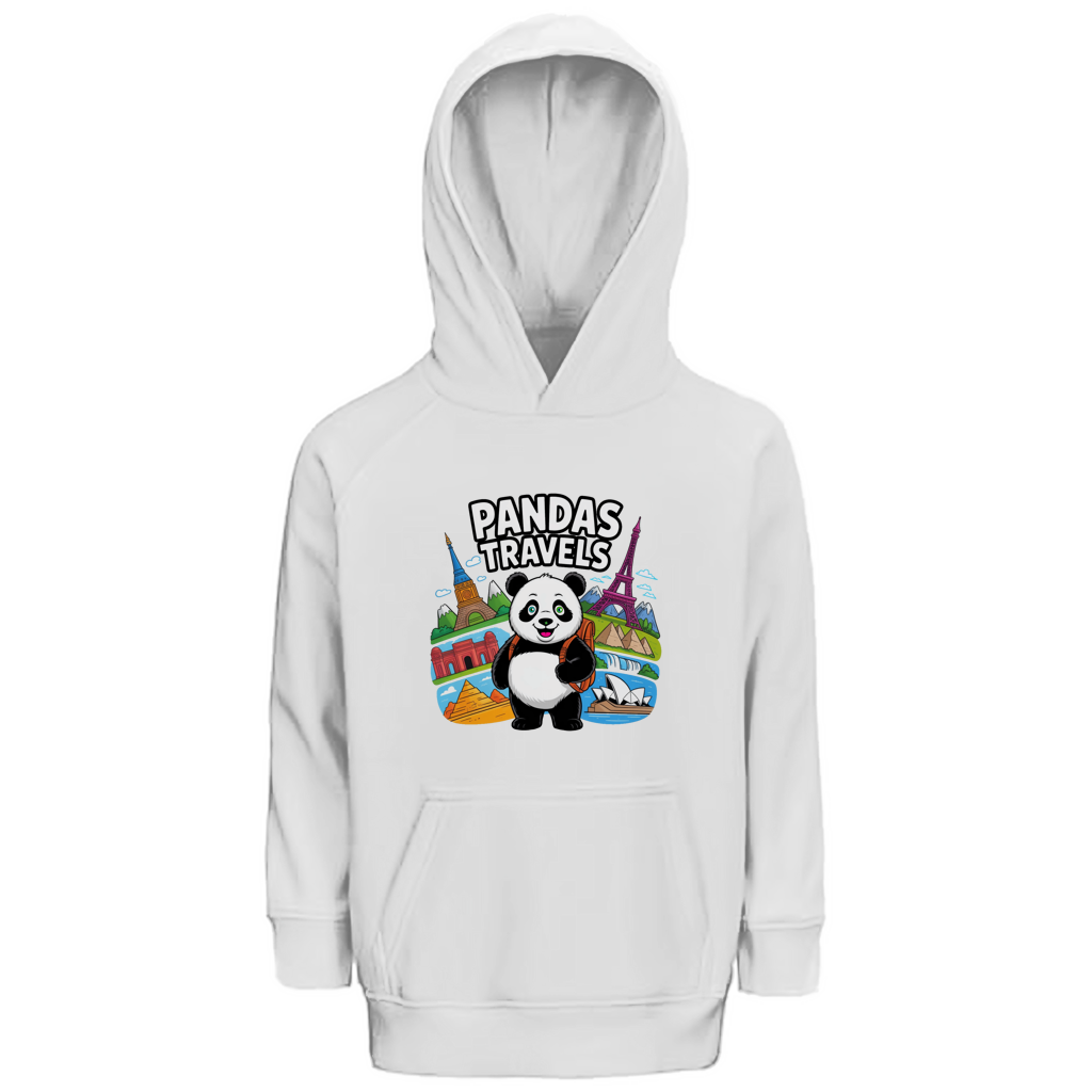 Kinder Premium Bio Hoodie Panda Travels