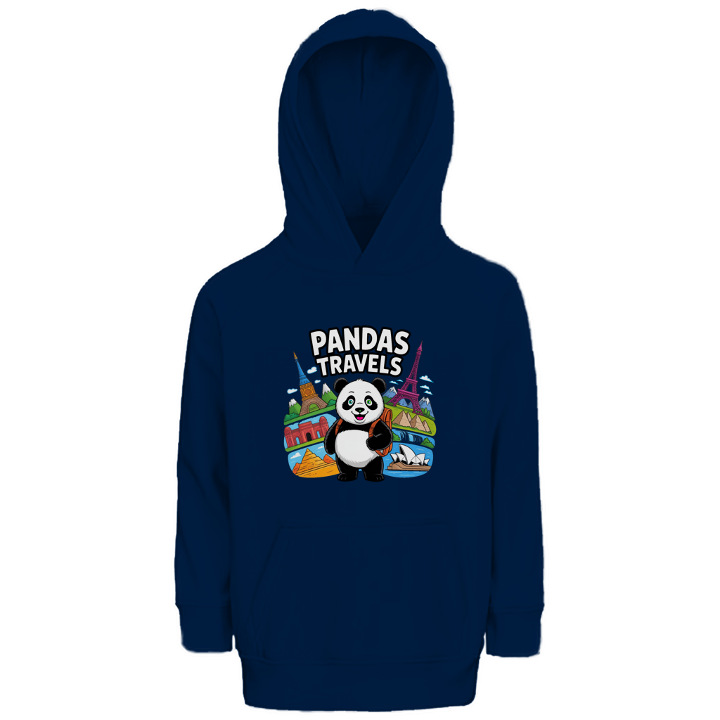 Kinder Premium Bio Hoodie Panda Travels