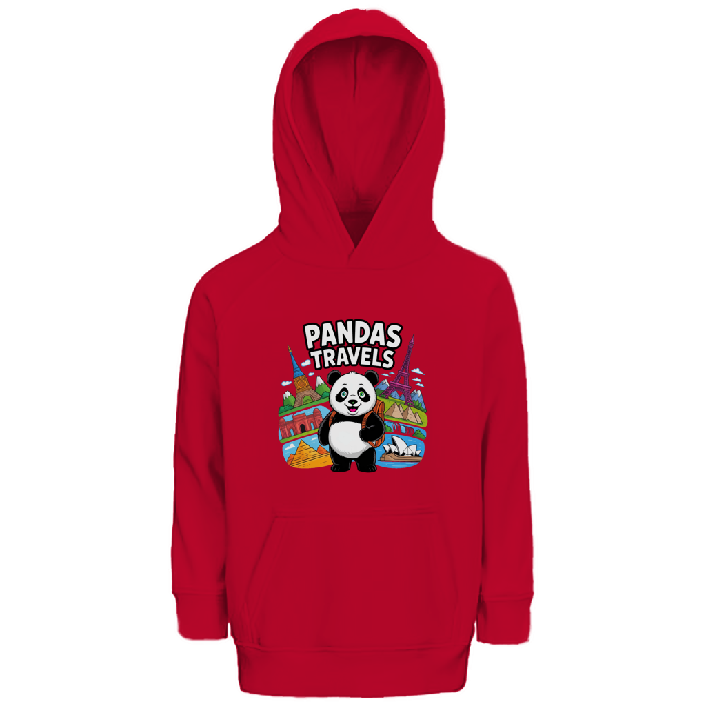 Kinder Premium Bio Hoodie Panda Travels