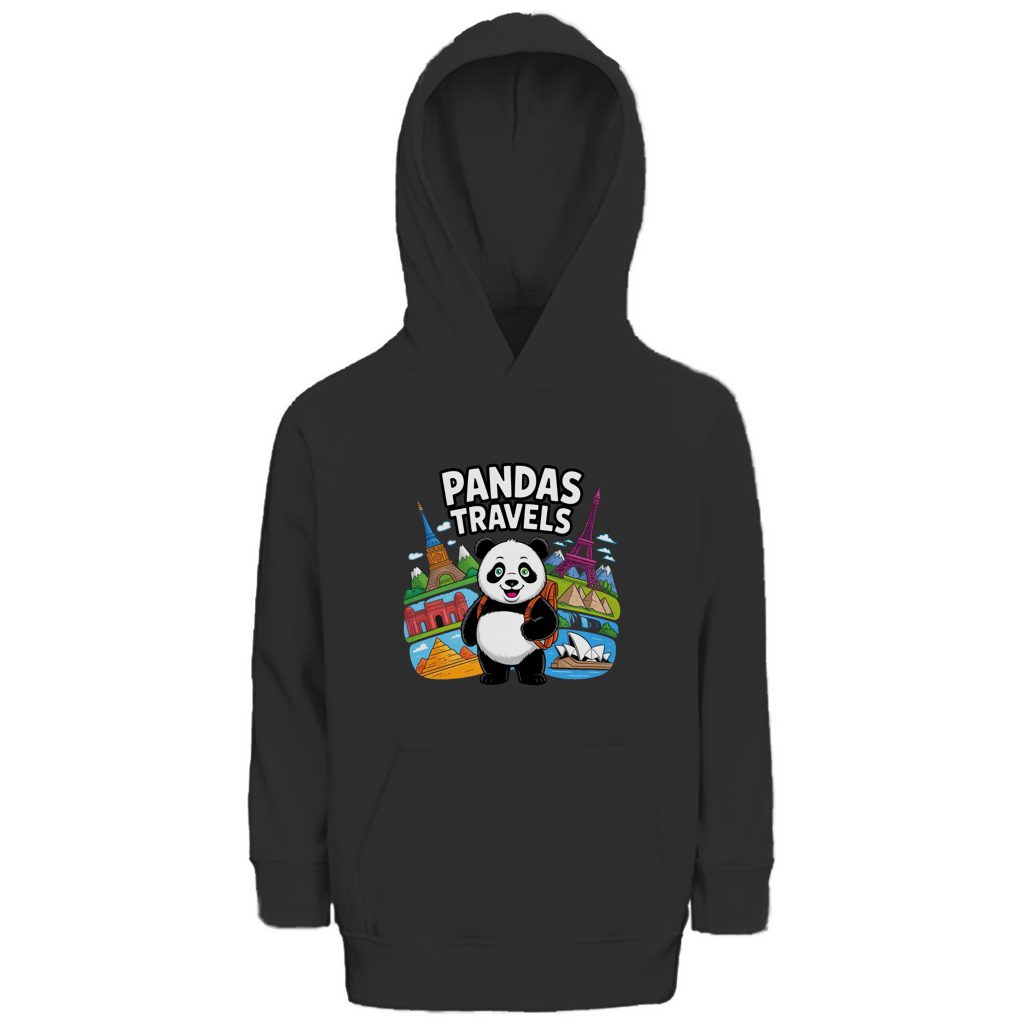 Kinder Premium Bio Hoodie Panda Travels