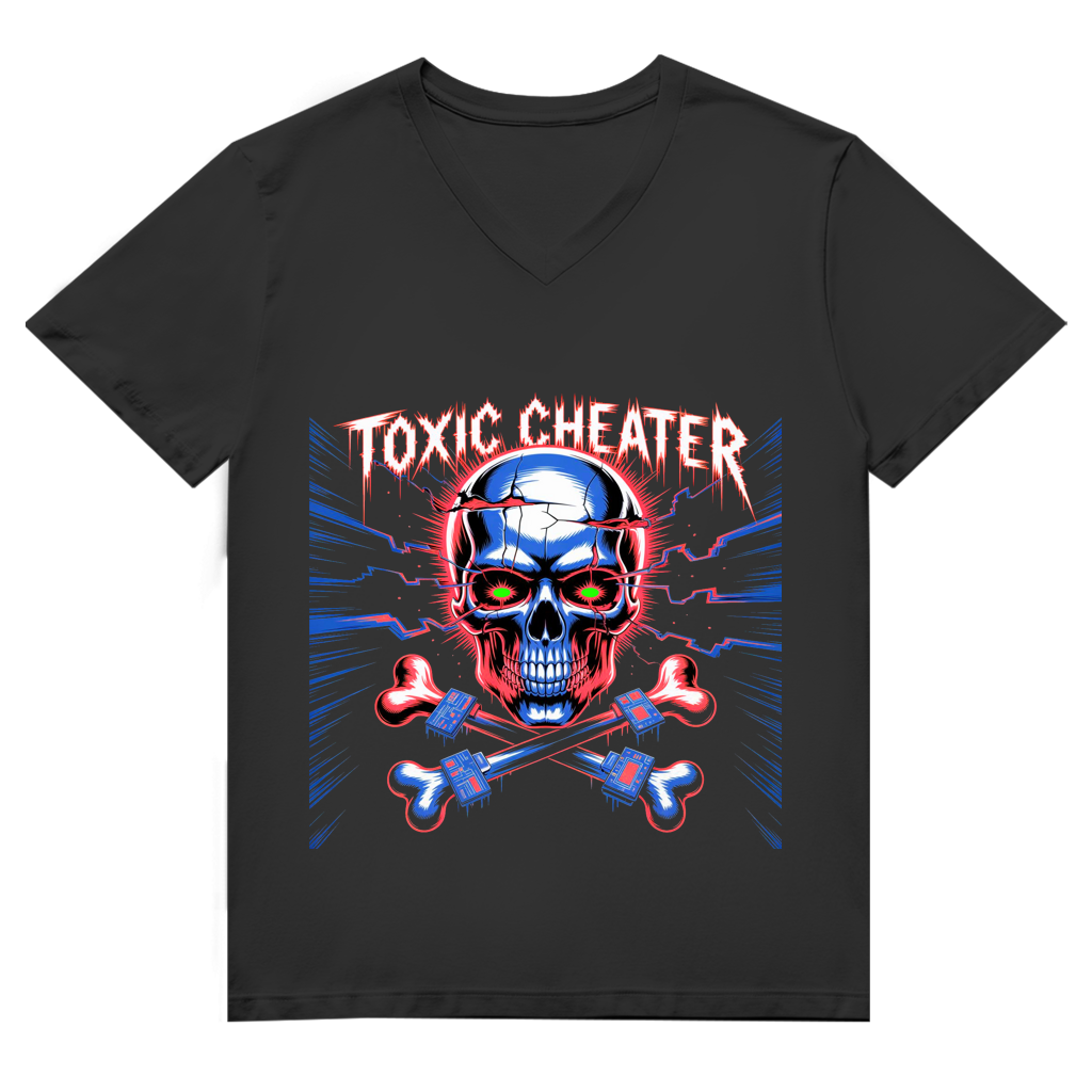 Herren Premium Bio V-Neck T-Shirt Toxic Cheater