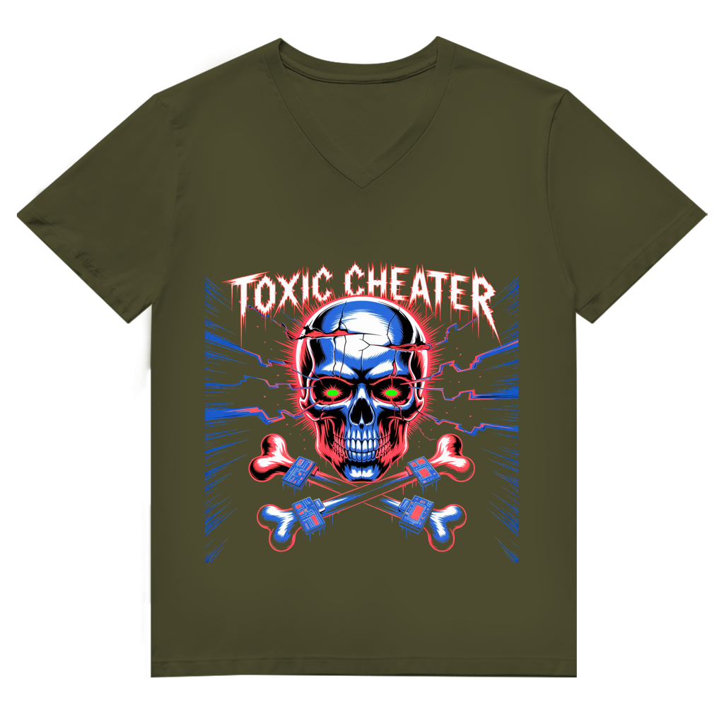 Herren Premium Bio V-Neck T-Shirt Toxic Cheater