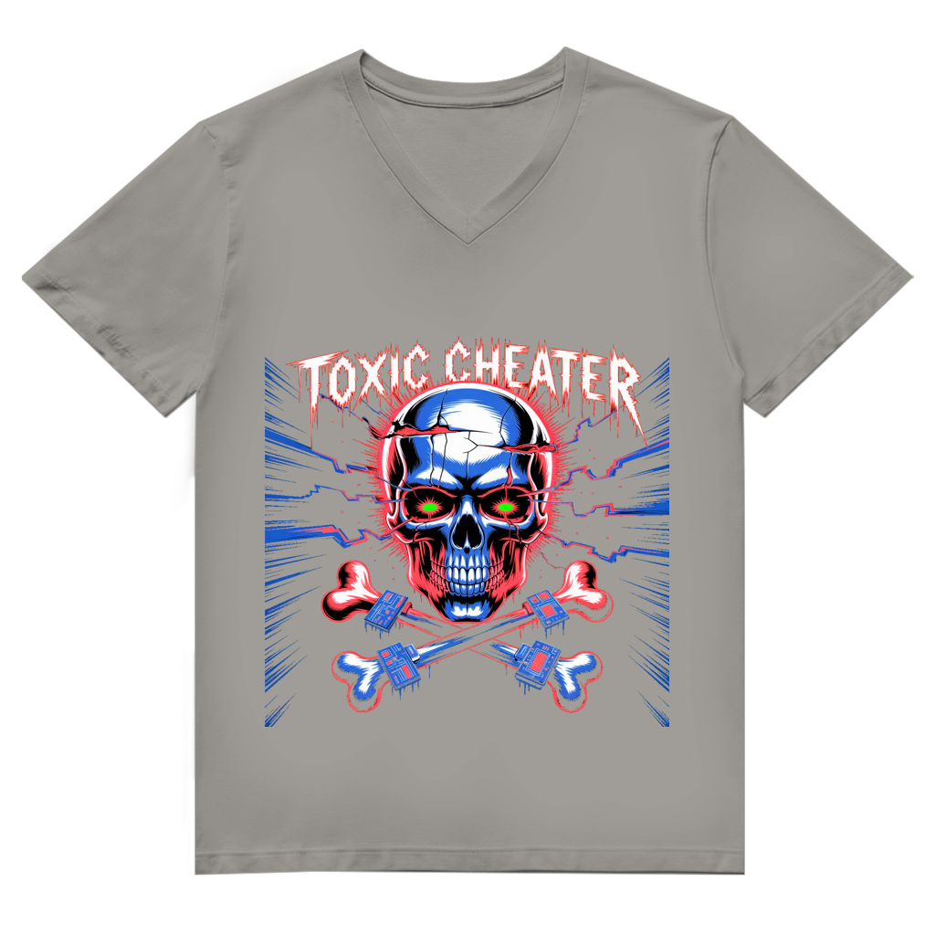 Herren Premium Bio V-Neck T-Shirt Toxic Cheater