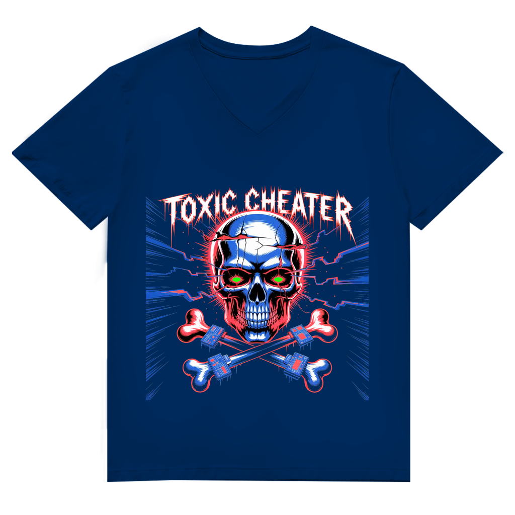 Herren Premium Bio V-Neck T-Shirt Toxic Cheater