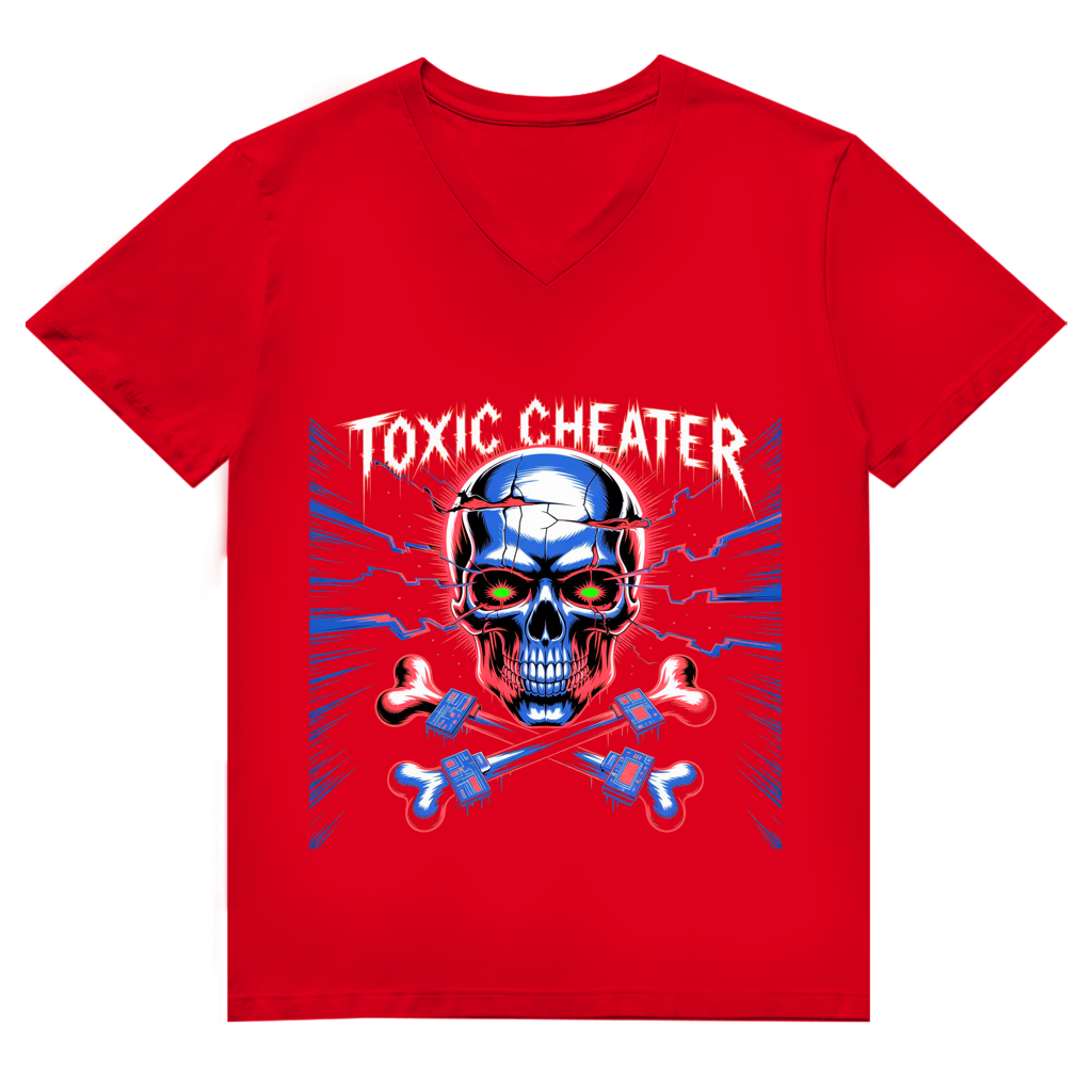 Herren Premium Bio V-Neck T-Shirt Toxic Cheater
