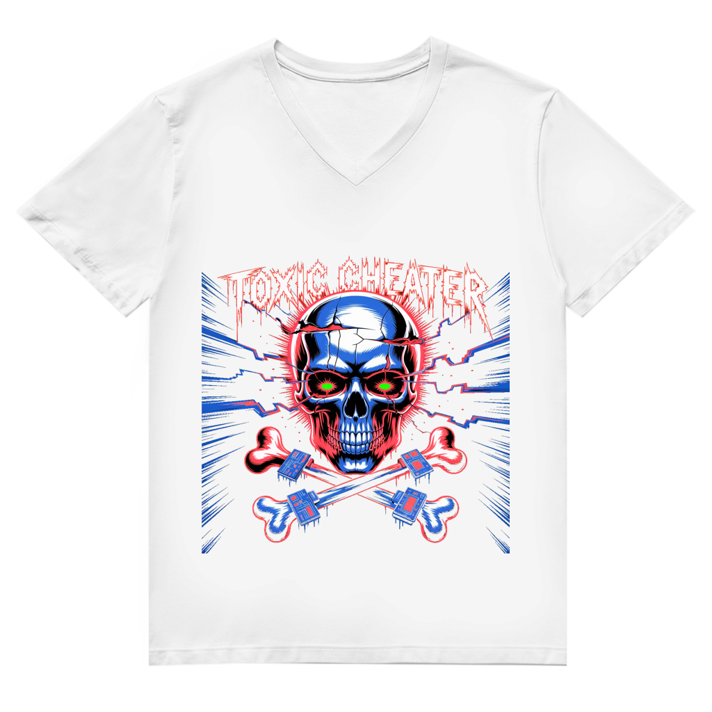 Herren Premium Bio V-Neck T-Shirt Toxic Cheater