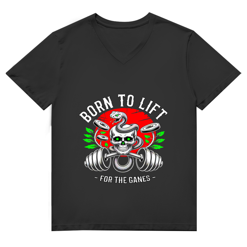 Herren Premium Bio V-Neck T-Shirt Born to Lift