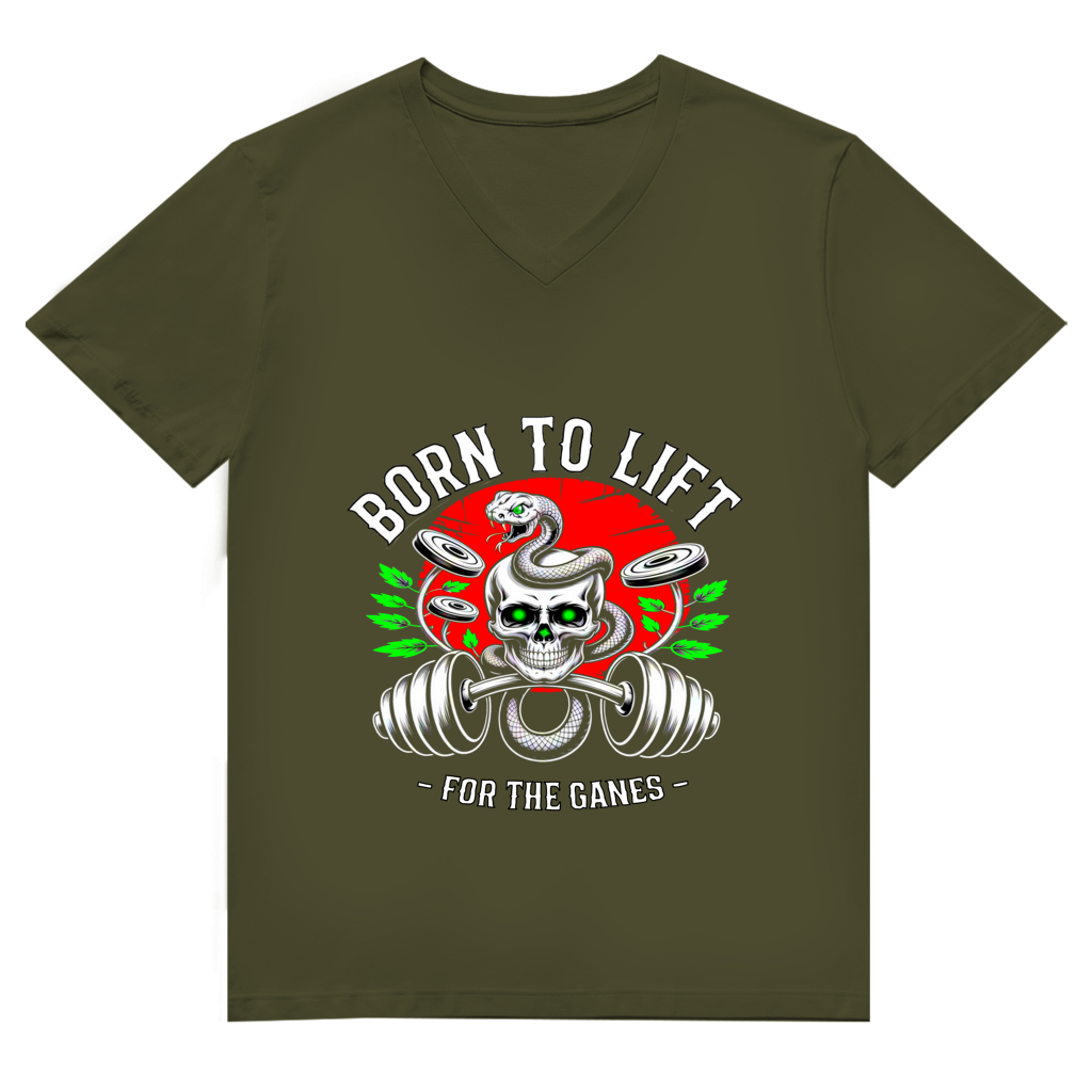 Herren Premium Bio V-Neck T-Shirt Born to Lift