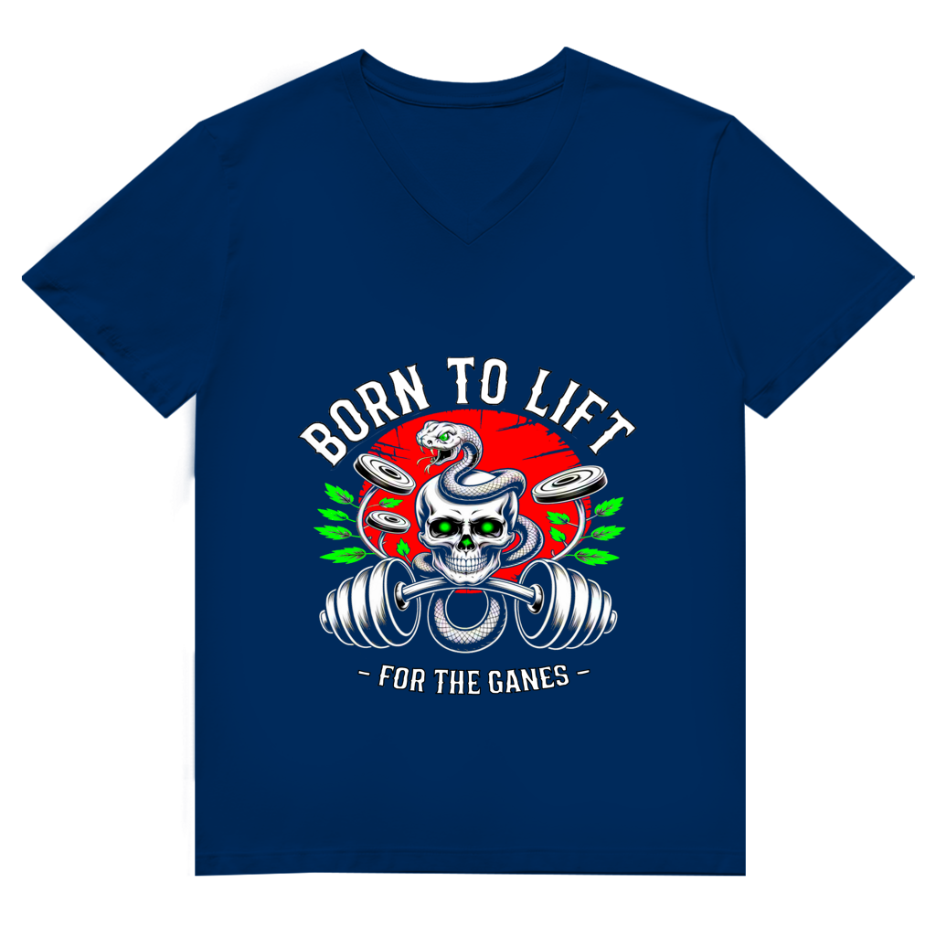 Herren Premium Bio V-Neck T-Shirt Born to Lift