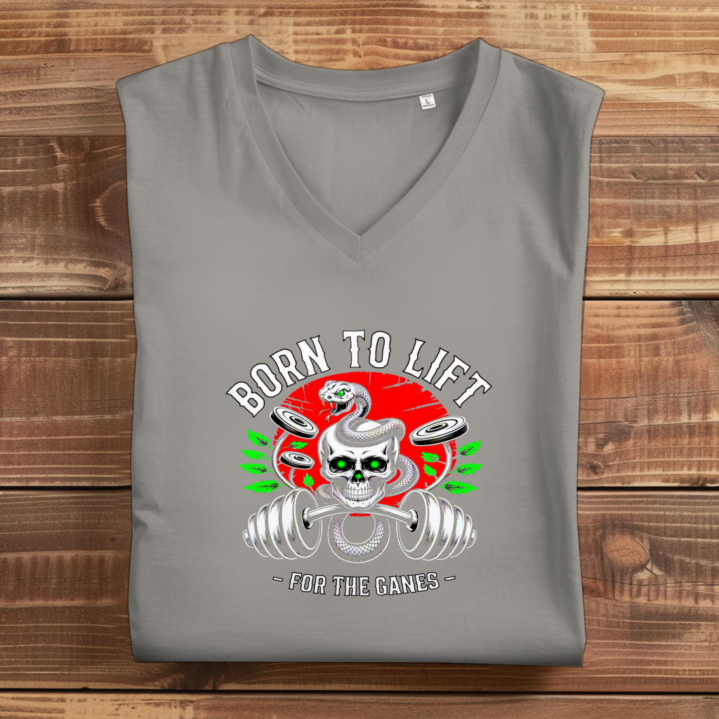 Damen Premium Bio V-Neck T-Shirt Born to Lift