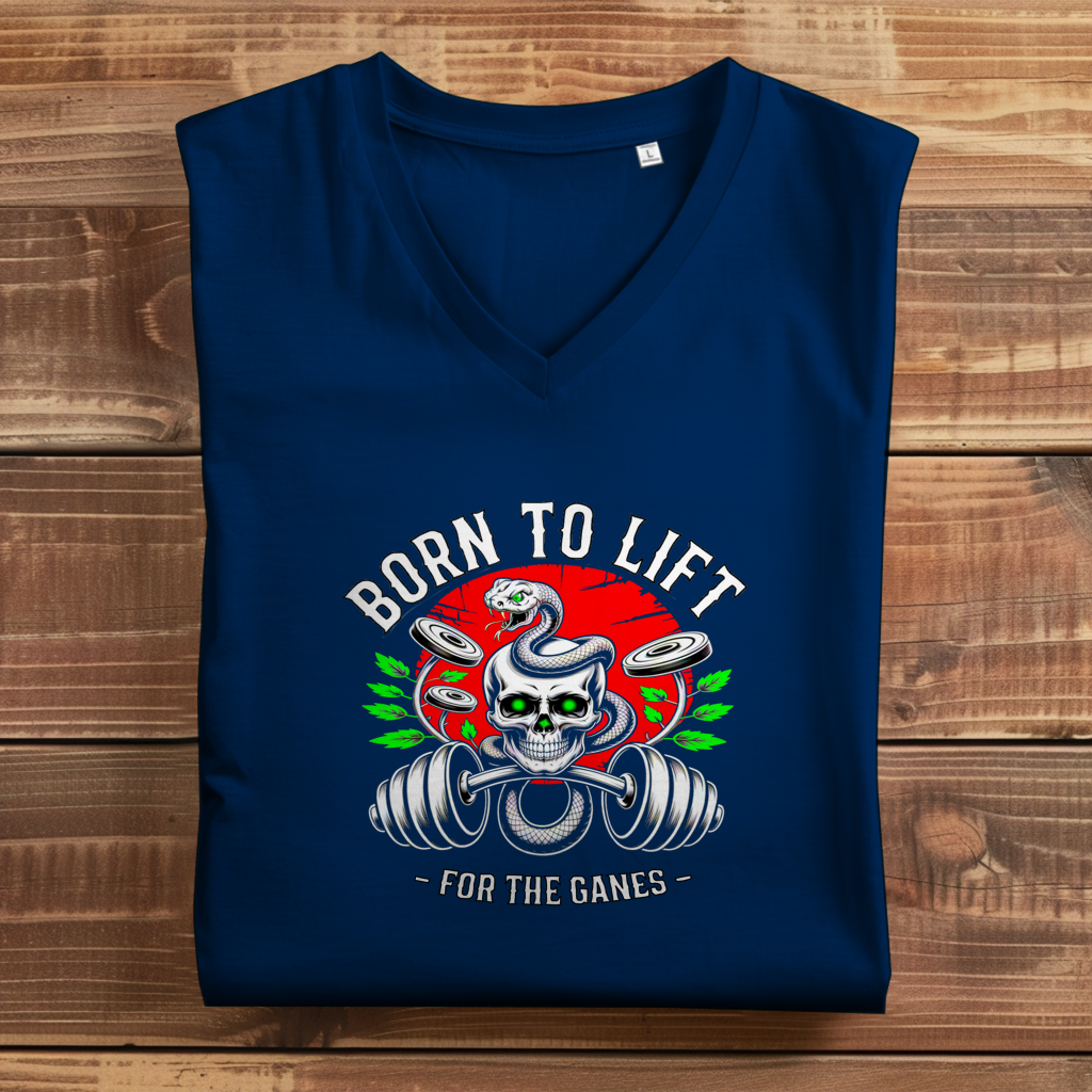 Damen Premium Bio V-Neck T-Shirt Born to Lift