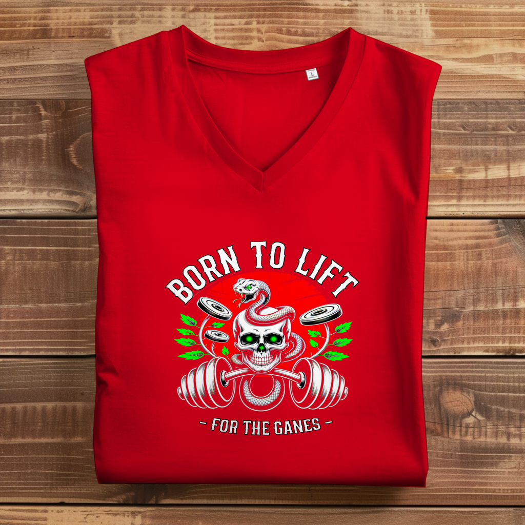 Damen Premium Bio V-Neck T-Shirt Born to Lift