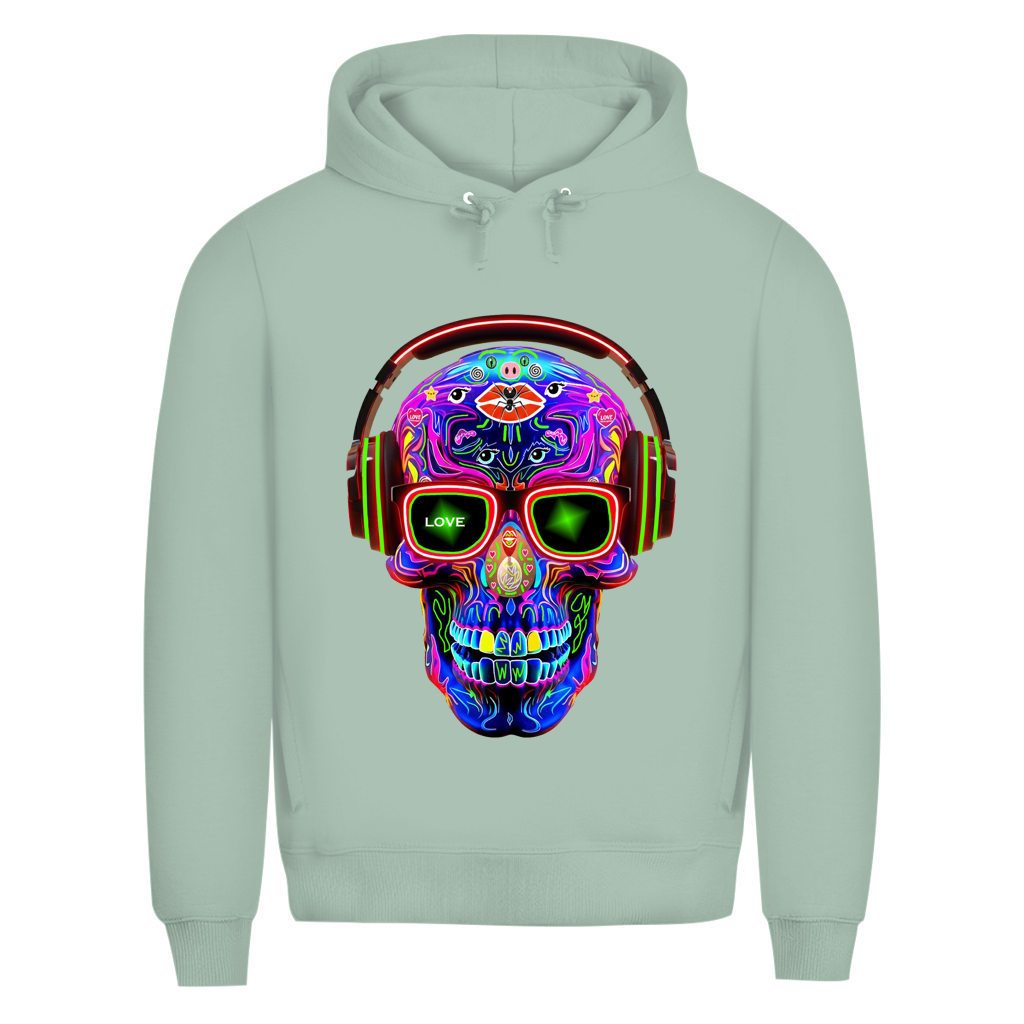 Herren Premium Bio Hoodie Skull Design