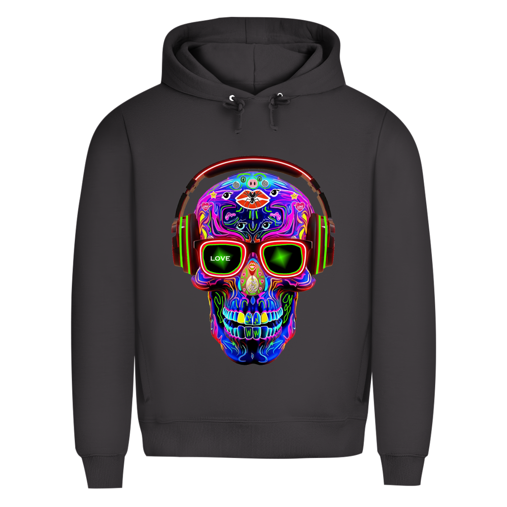 Herren Premium Bio Hoodie Skull Design