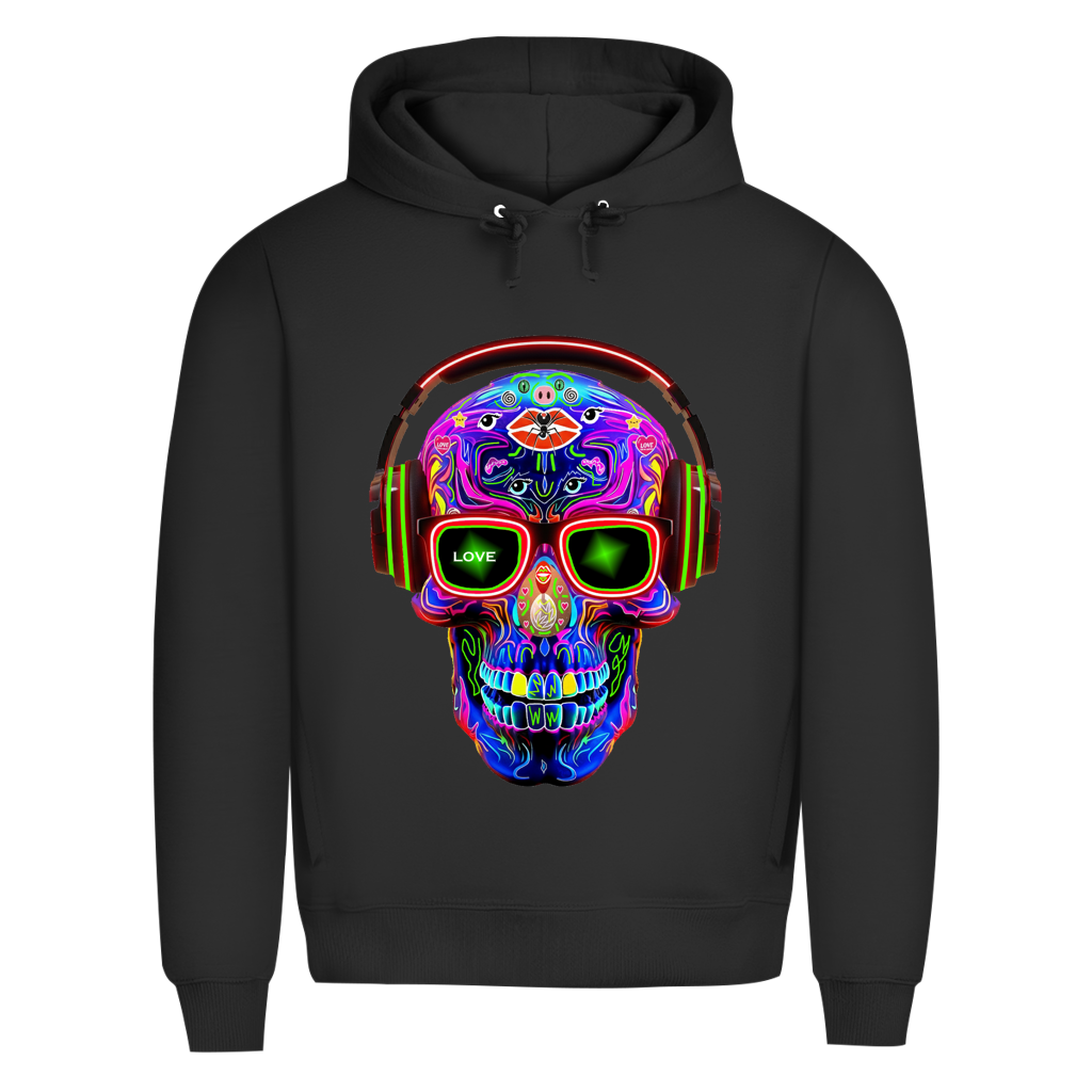 Herren Premium Bio Hoodie Skull Design