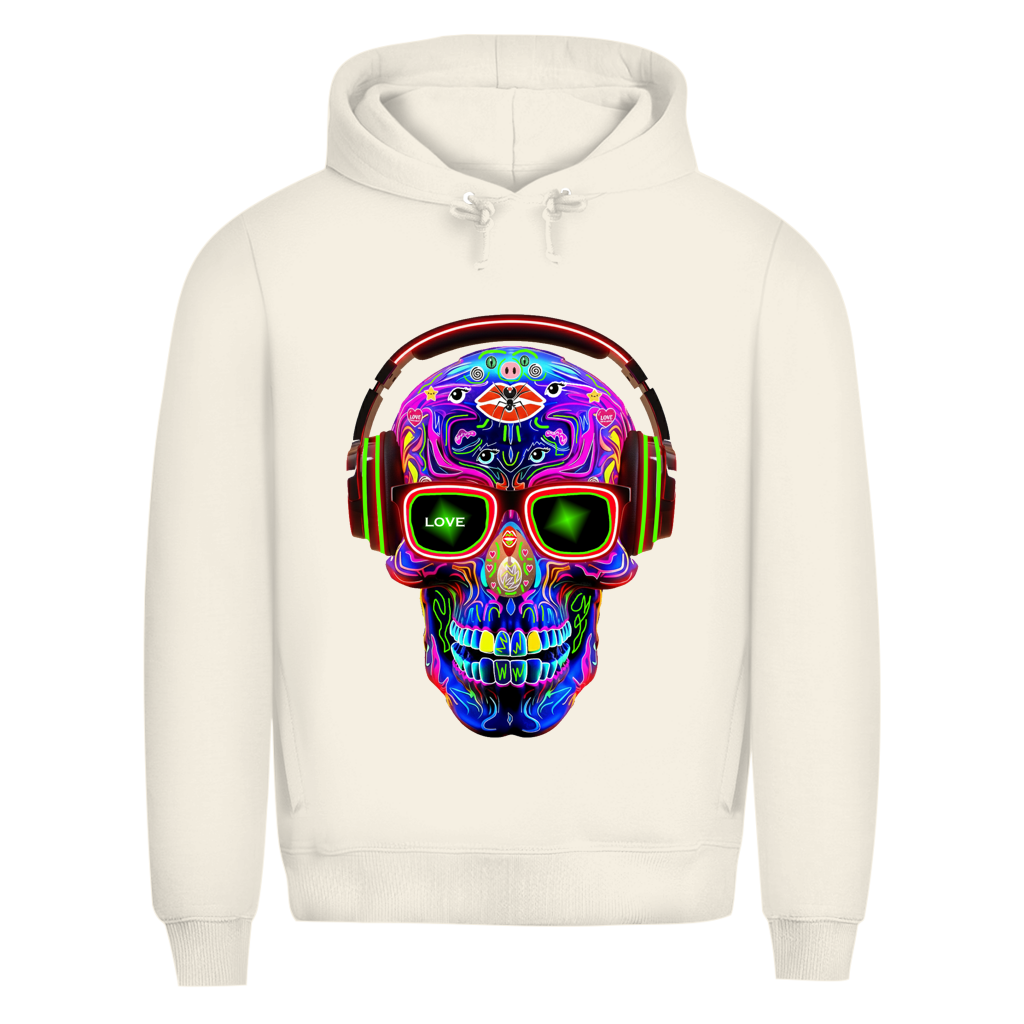 Herren Premium Bio Hoodie Skull Design