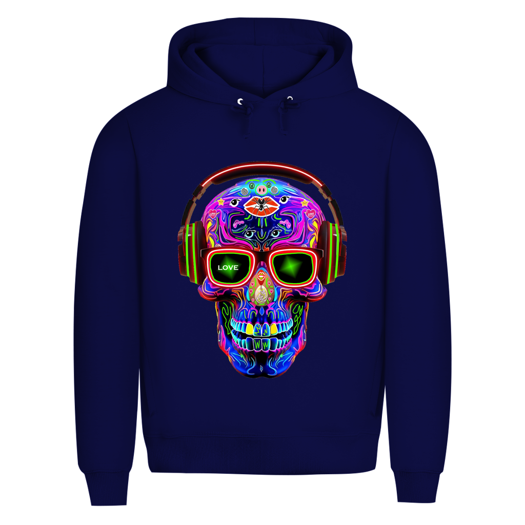 Herren Premium Bio Hoodie Skull Design
