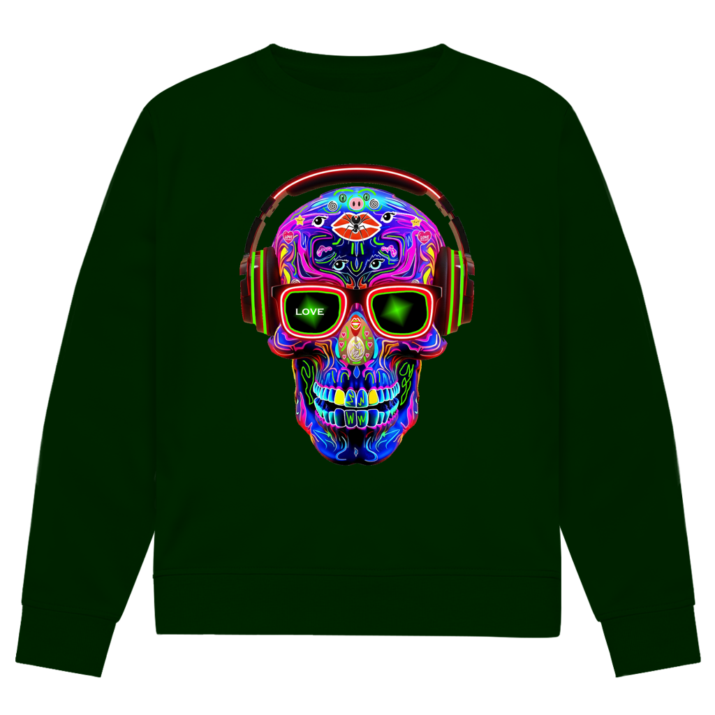 Herren Premium Bio Sweatshirt Skull Design