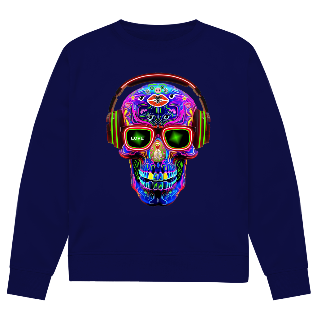 Herren Premium Bio Sweatshirt Skull Design