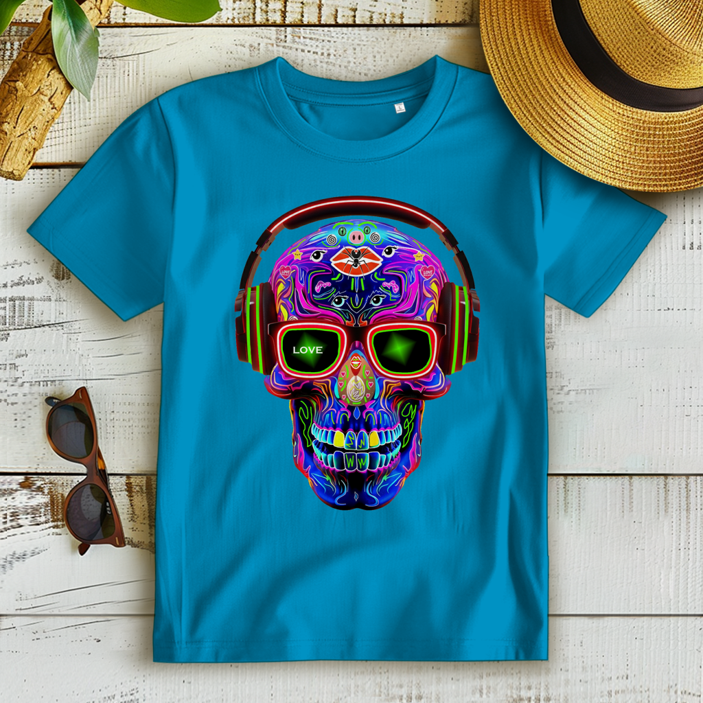 Damen Premium Bio T-Shirt Skull Design