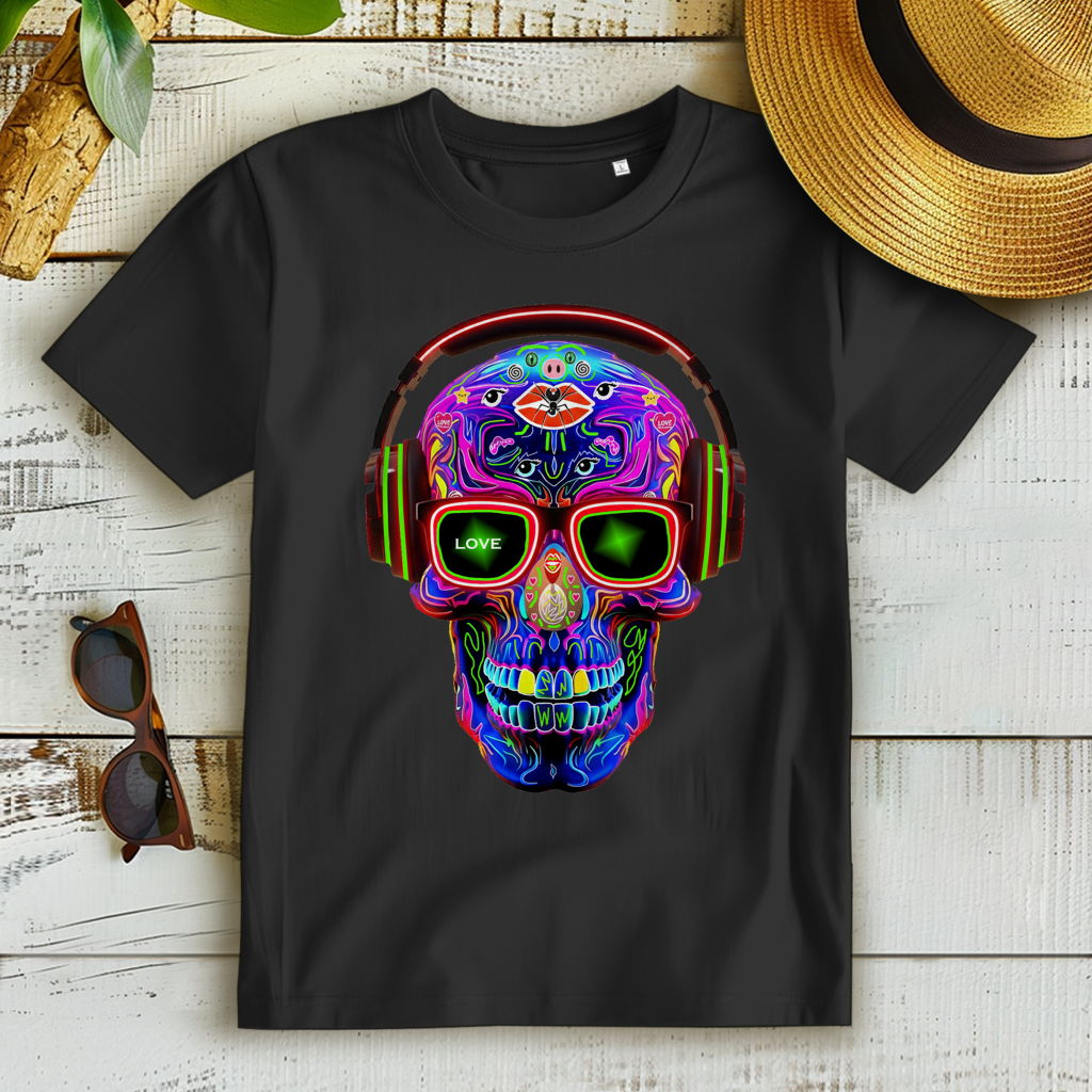 Damen Premium Bio T-Shirt Skull Design