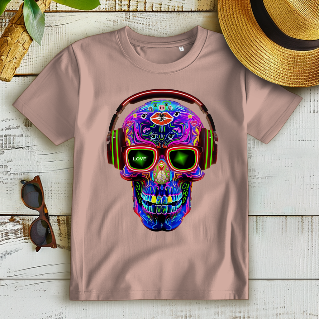 Damen Premium Bio T-Shirt Skull Design
