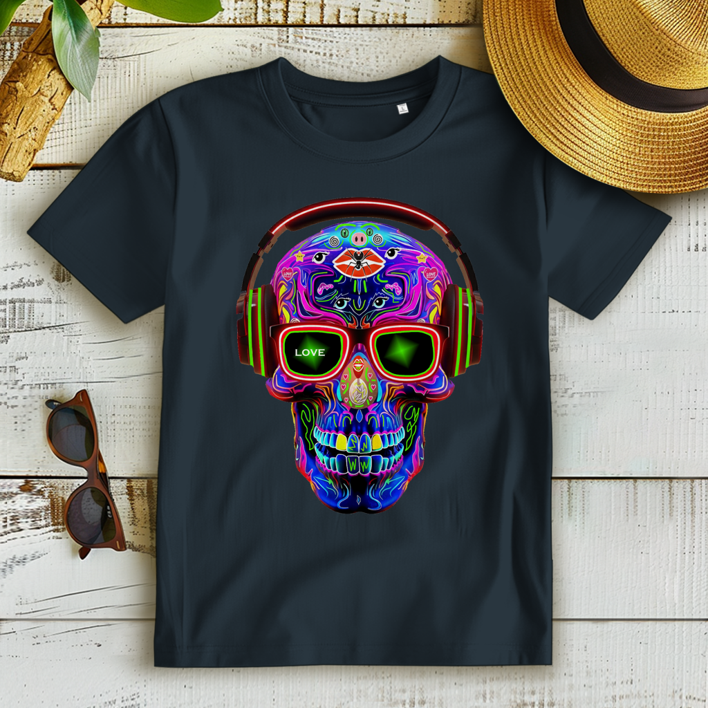 Damen Premium Bio T-Shirt Skull Design