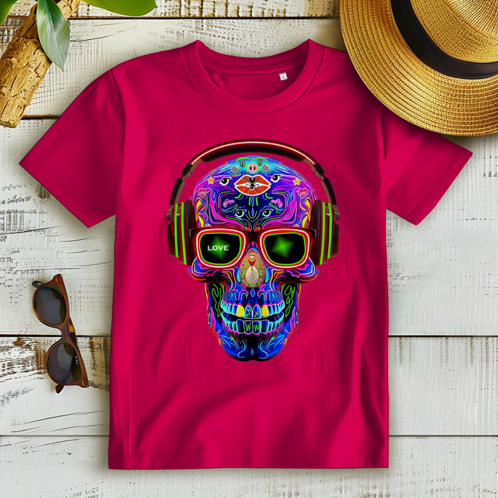Damen Premium Bio T-Shirt Skull Design