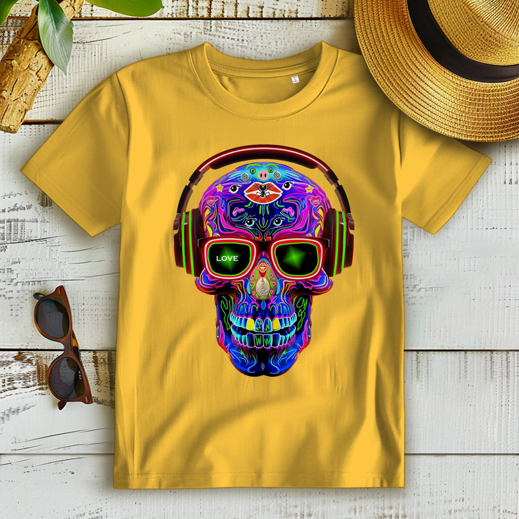 Damen Premium Bio T-Shirt Skull Design
