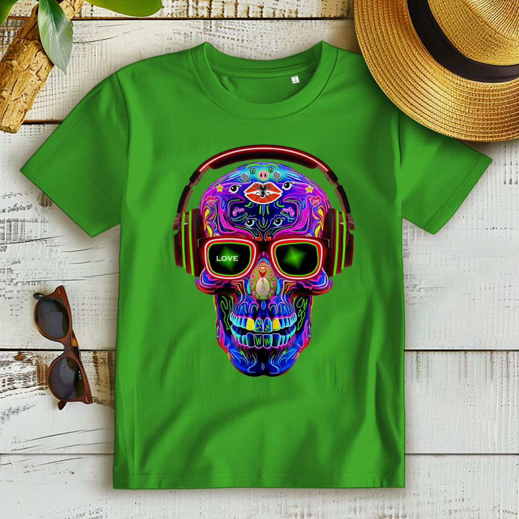 Damen Premium Bio T-Shirt Skull Design