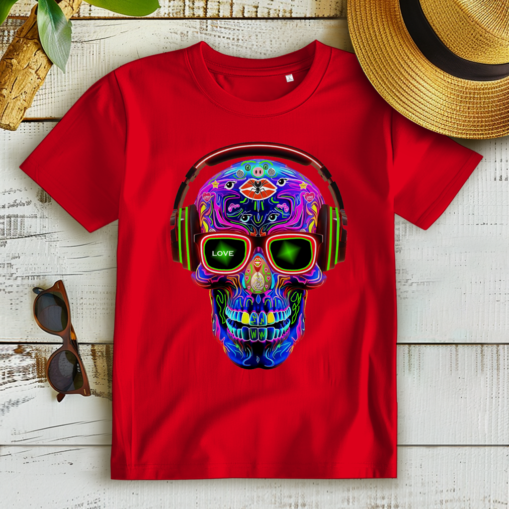 Damen Premium Bio T-Shirt Skull Design