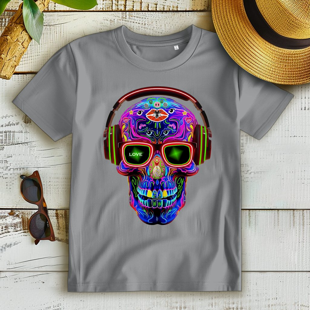 Damen Premium Bio T-Shirt Skull Design