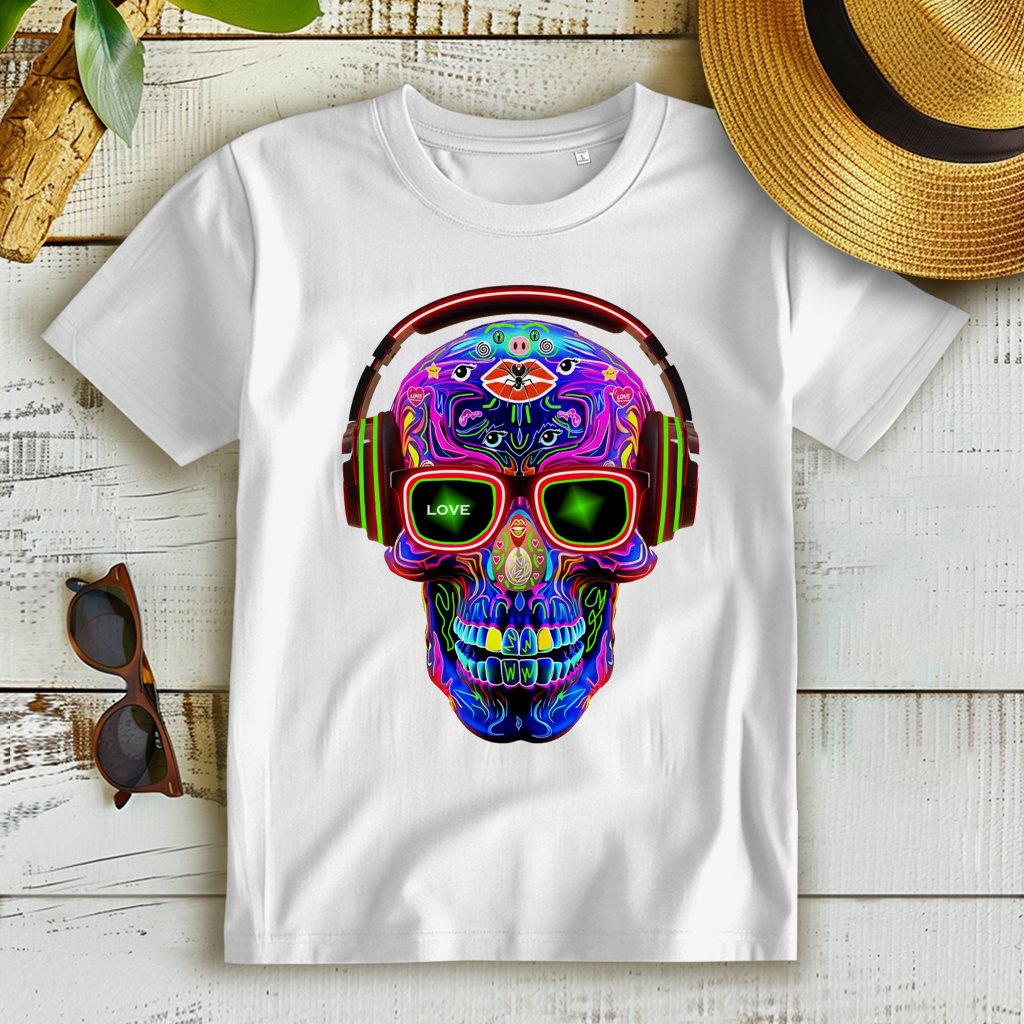 Damen Premium Bio T-Shirt Skull Design