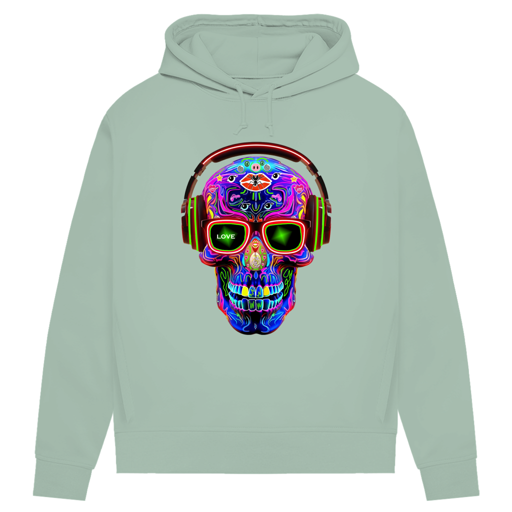 Damen Premium Bio Hoodie Skull Design