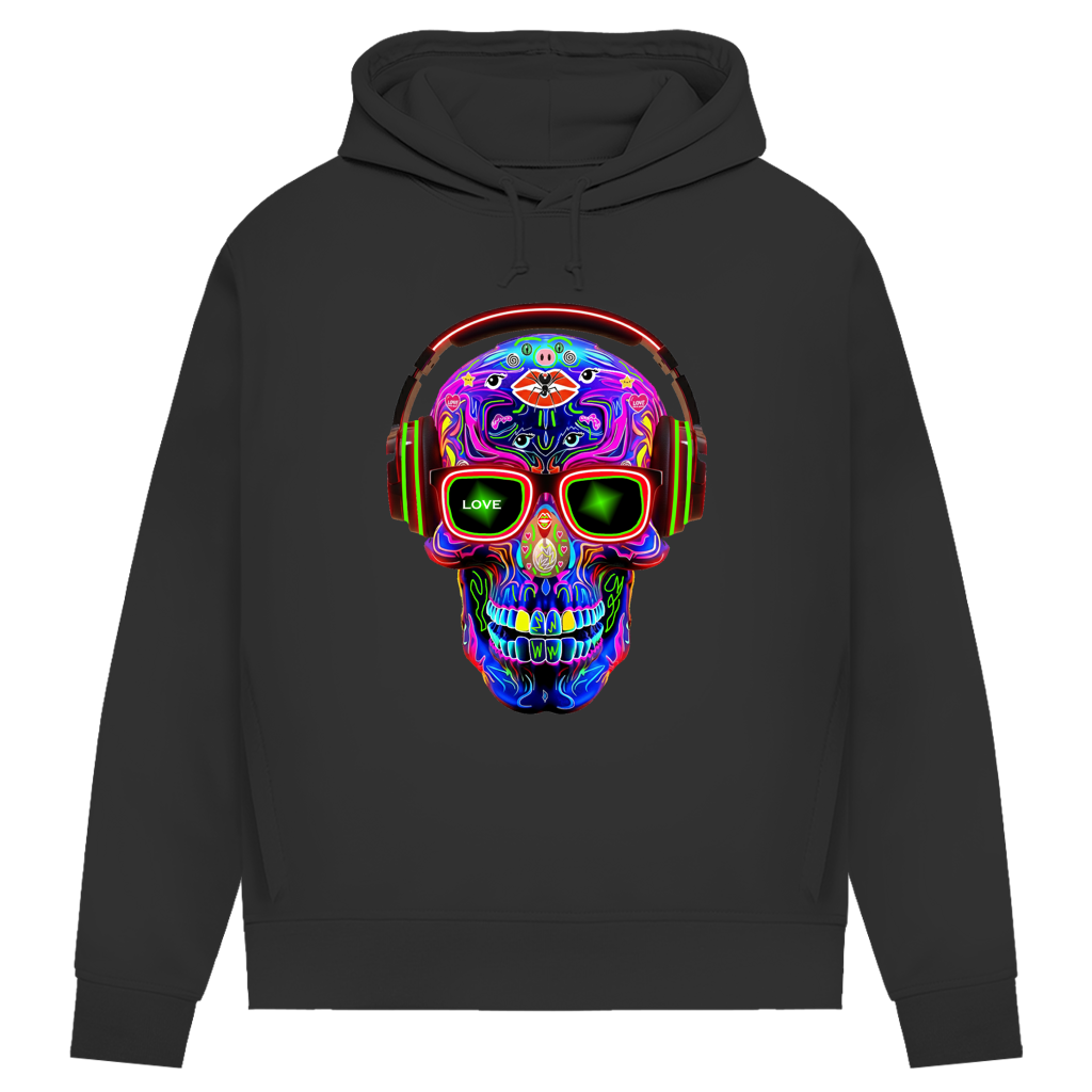 Damen Premium Bio Hoodie Skull Design