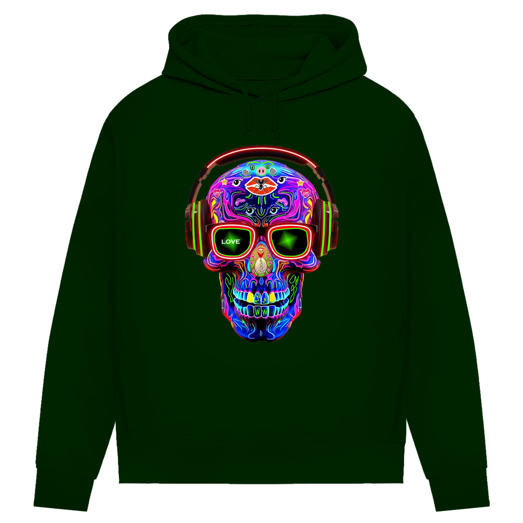 Damen Premium Bio Hoodie Skull Design