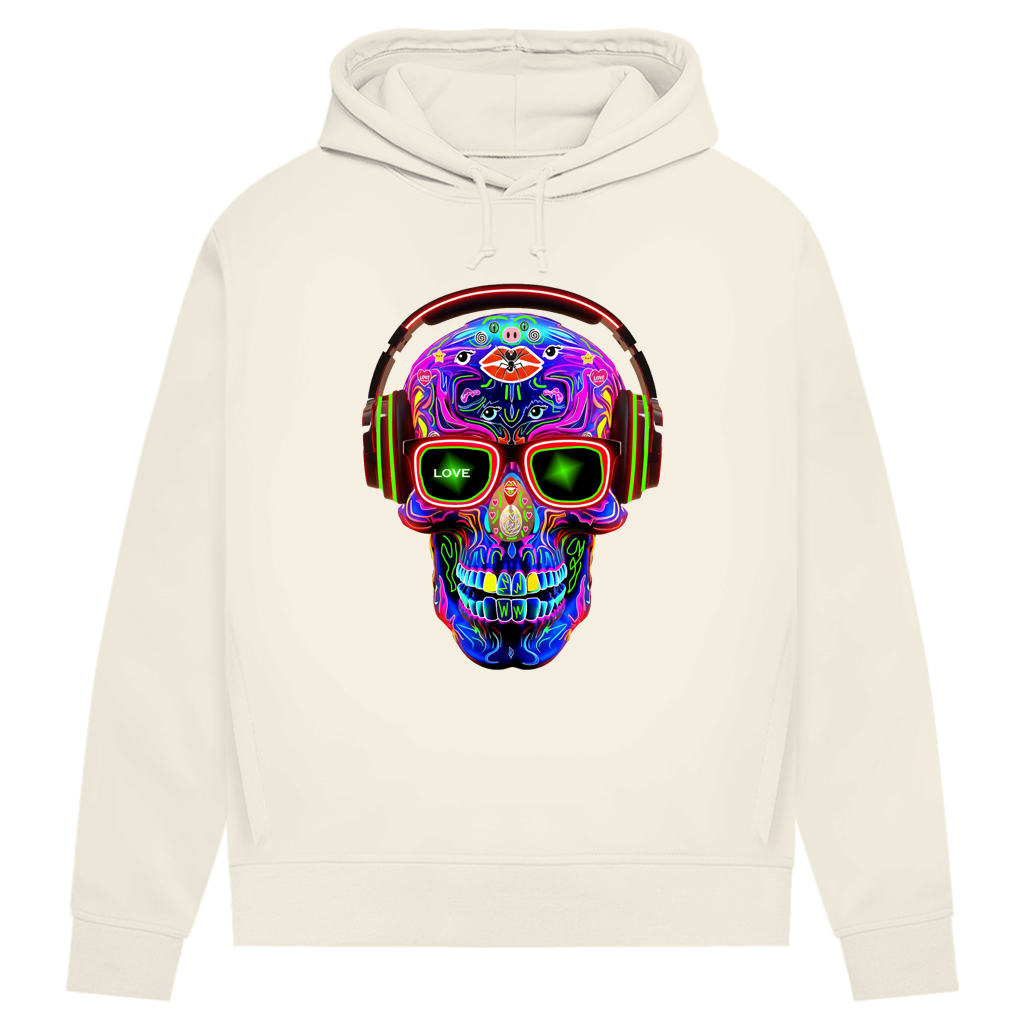 Damen Premium Bio Hoodie Skull Design