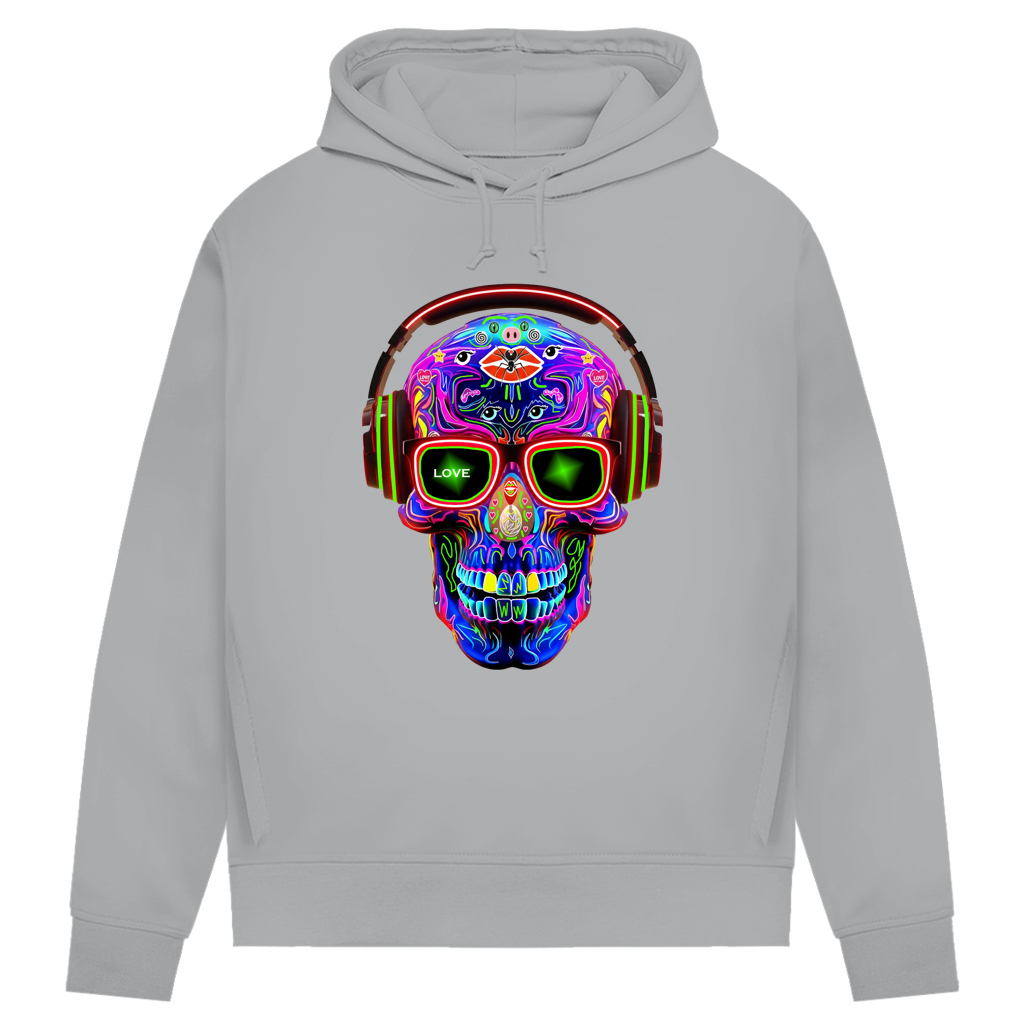 Damen Premium Bio Hoodie Skull Design
